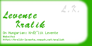 levente kralik business card